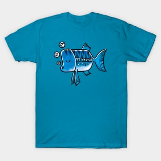 Sleepy Blue Fish T-Shirt